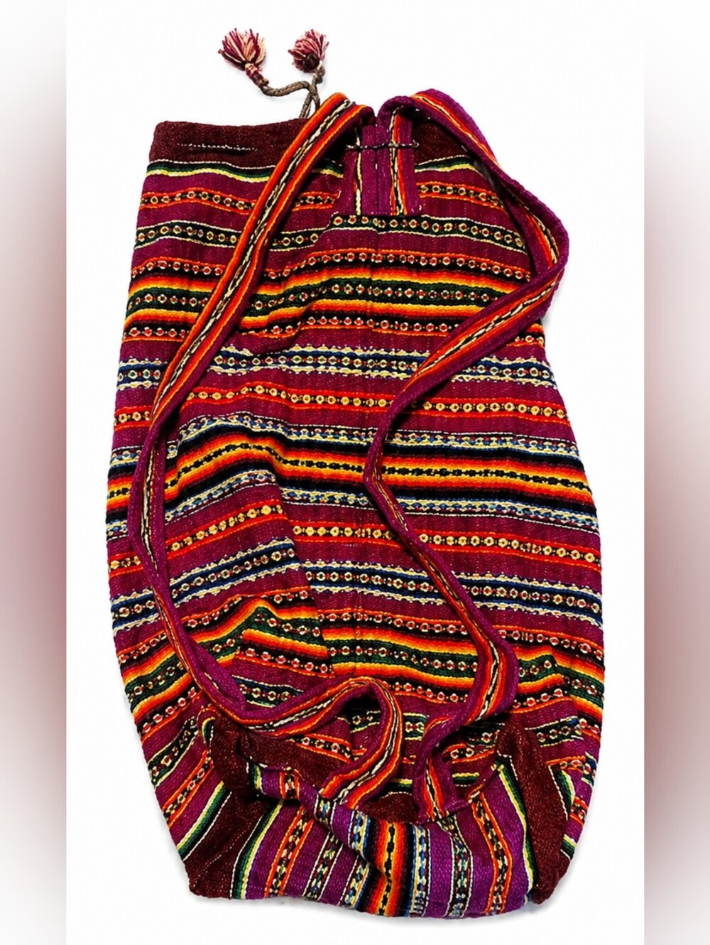 Source Unknown Multicolor Striped Peruvian Drawstring Backpack - Picture 2 of 3